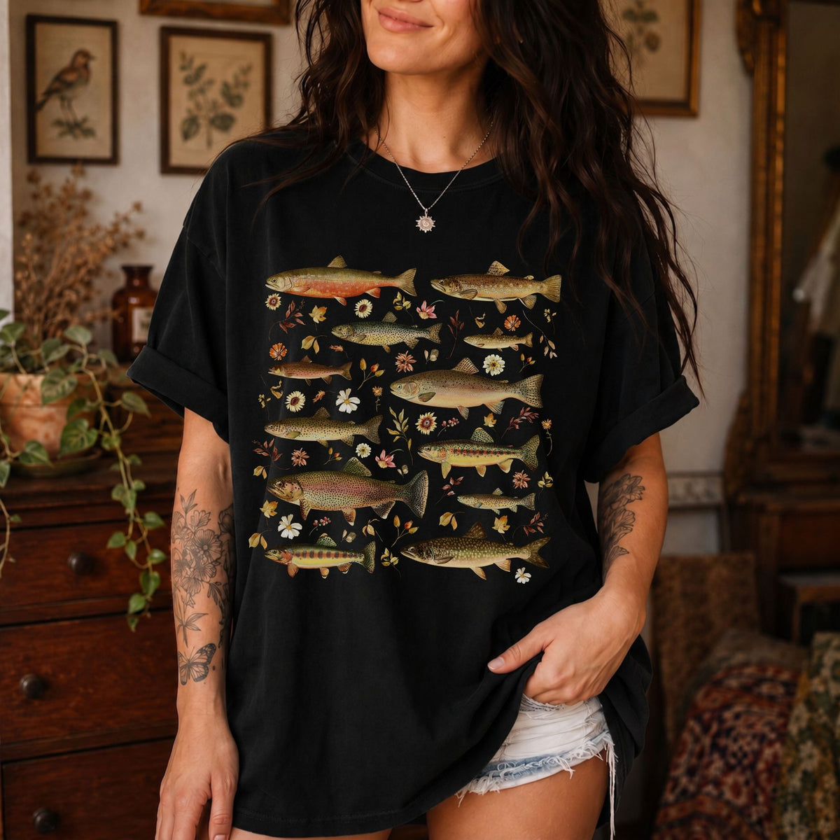 Vintage Trout Botanical T-Shirt