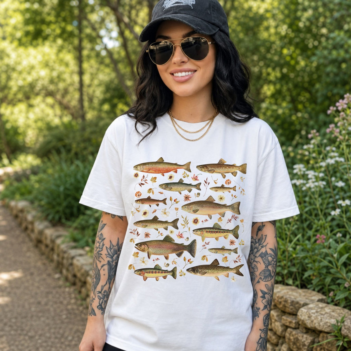Vintage Trout Botanical T-Shirt