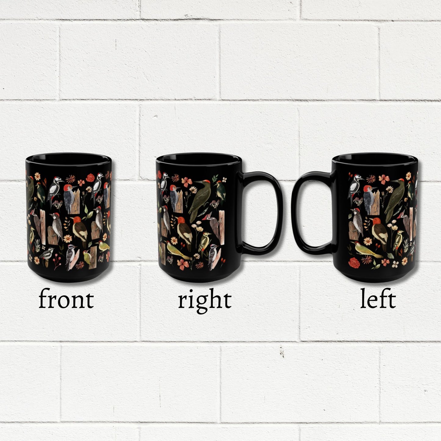 Vintage Woodpecker Birds Mug
