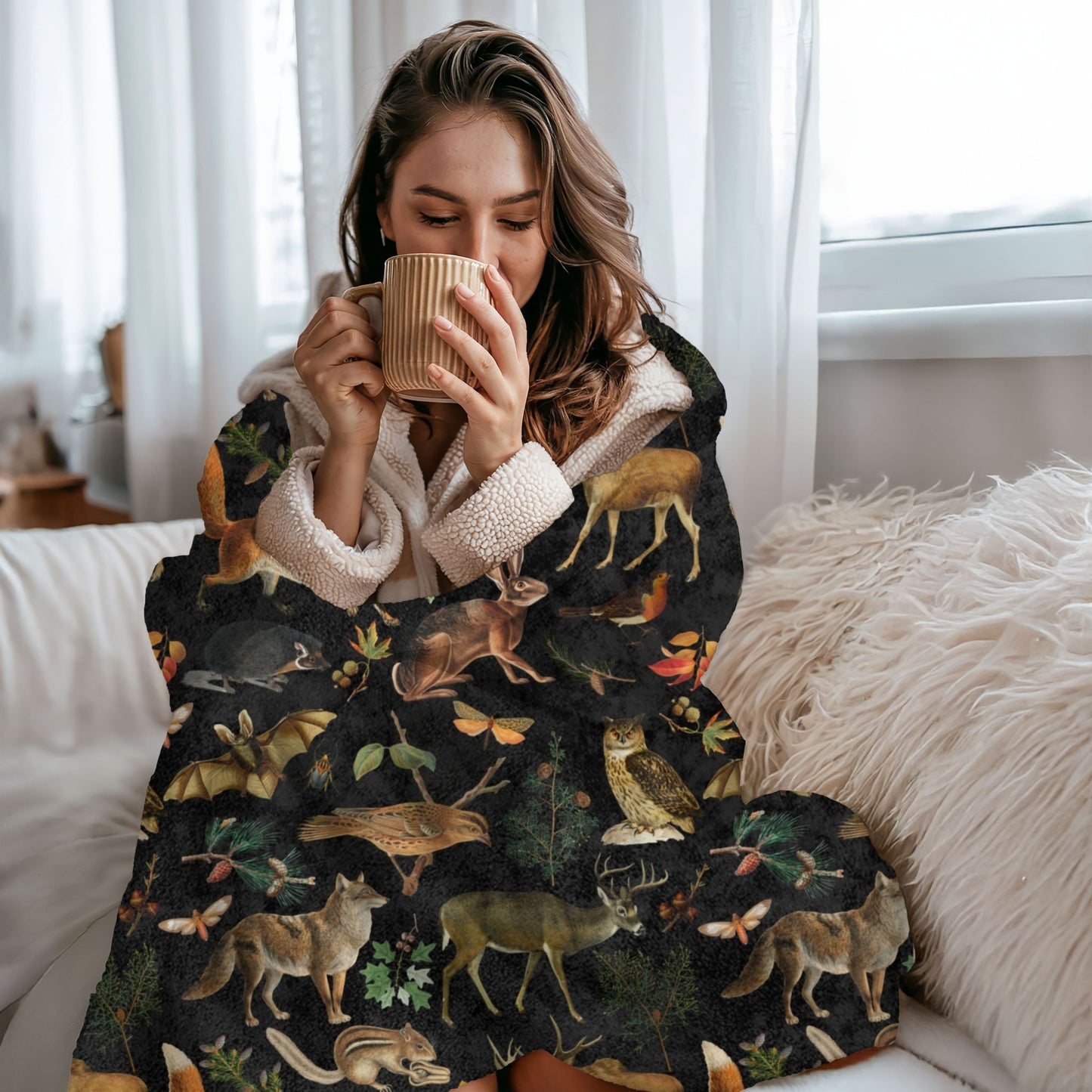 Woodland Animals Fleece Blanket