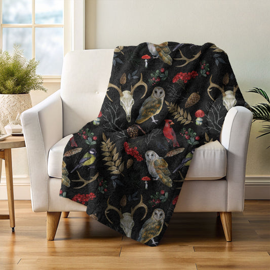 Mystical Forest Animals Fleece Throw