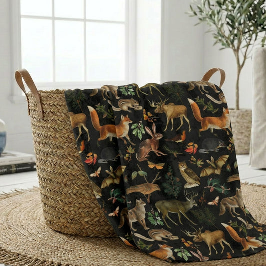 Woodland Animals Fleece Blanket