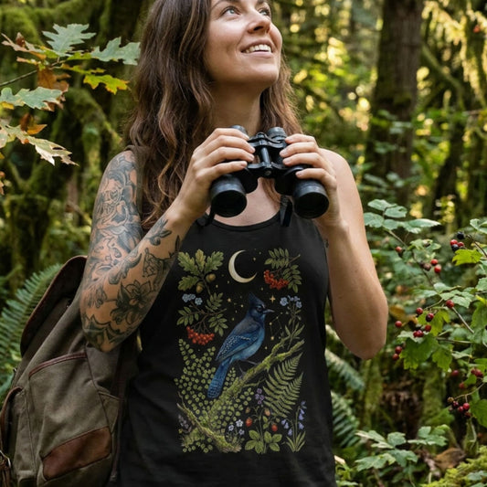 Steller's Jay Blue Bird Racerback Tank Top