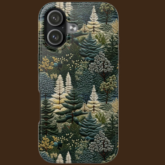 Trees Forest Embroidery Phone Case