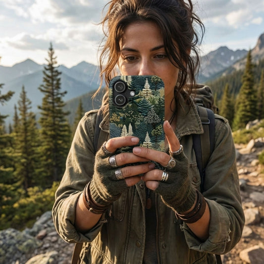 Trees Forest Embroidery Phone Case