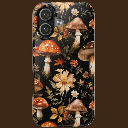 Autumn Floral Mushroom Tough Phone Case