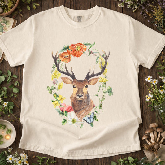 Floral Deer Woodland T-Shirt